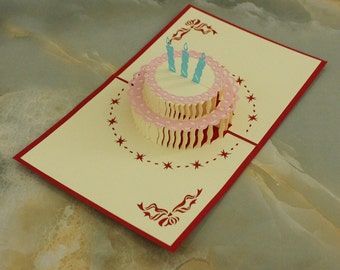 Pop up birthday card Love you girls gift DIY card chinese