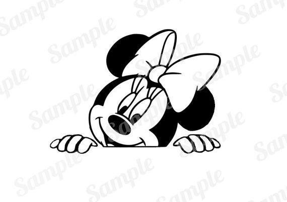 Peeking Minnie Mouse svg png digital file