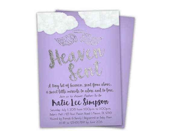 Sent From Heaven Baby Shower Invitations 6