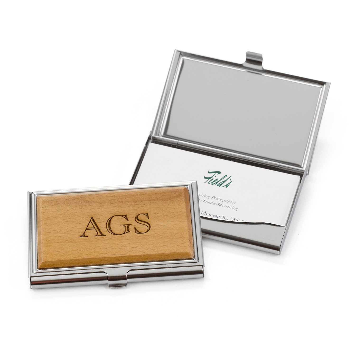 Custom Wood Business Card Case Personalized Card Case