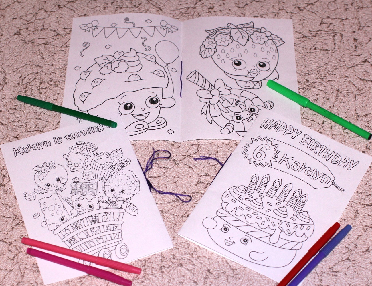 Shopkins Birthday Party coloring pages activity book PDF