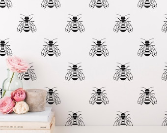 Bee Wall Decals - Honey Bee Wall Decal Set, Vinyl Wall Decals, Bumble Bee Wall Stickers, Nursery Decals, Unique Decor for Gifts and More!