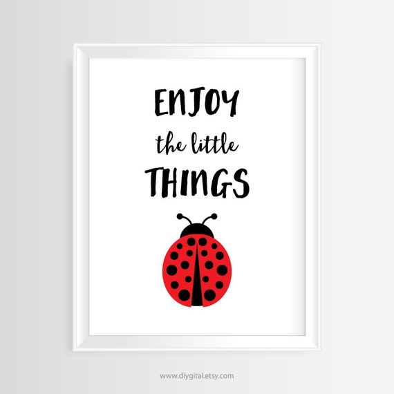 Enjoy the little things Printable wall art Black & Red