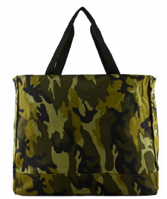 Canvas Camouflage Army Green Tote Bag
