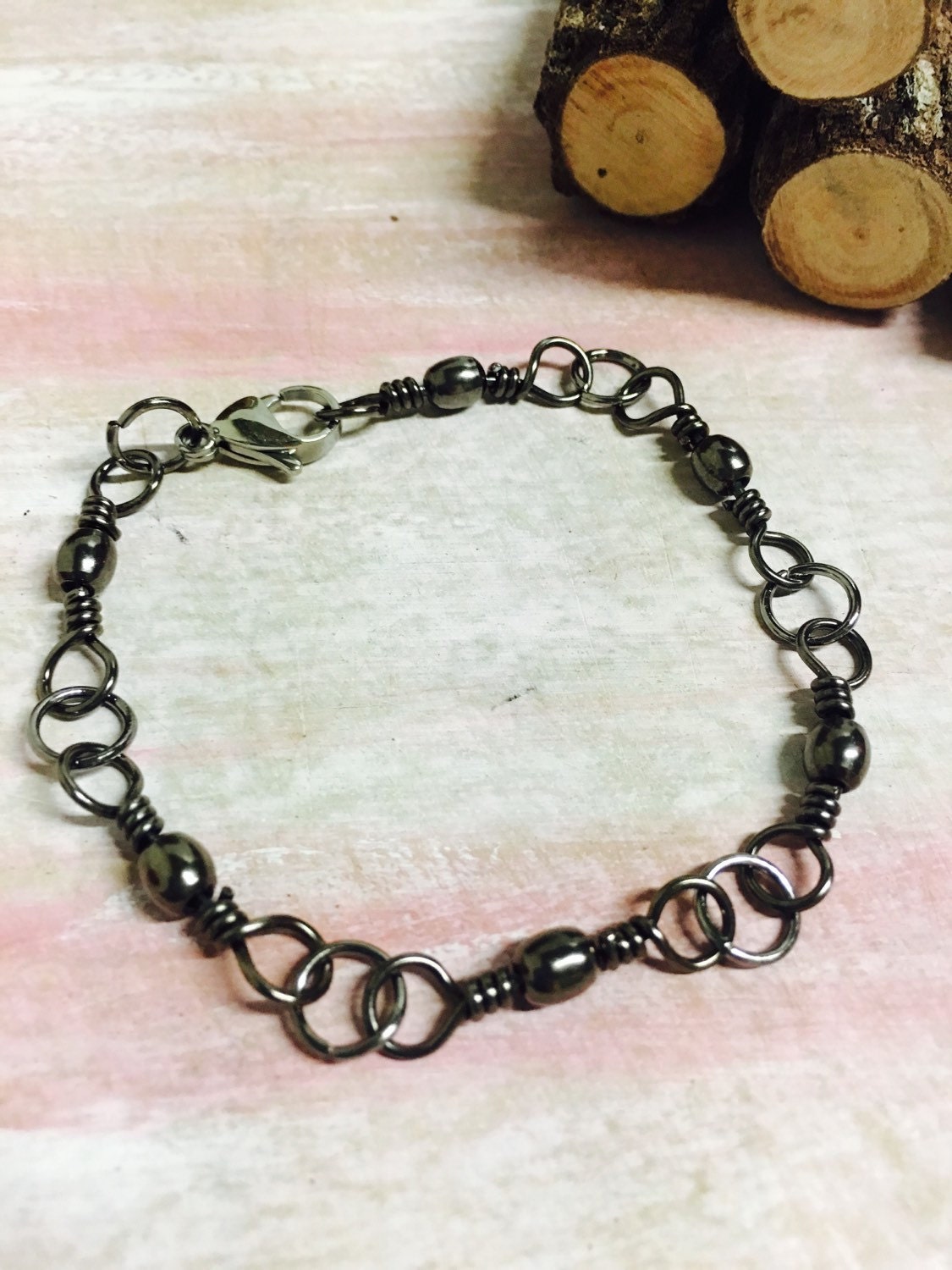 Swivel fishing tackle bracelet mens ladies fathers