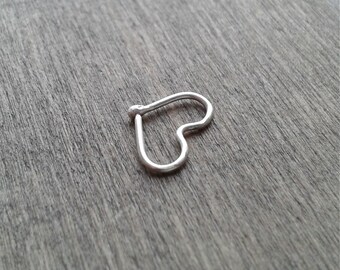 Small heart earring, tragus hoop, cartilage earring, rook piercing, daith earring, upper cartilage earing, 16 gauge helix, conch jewelry