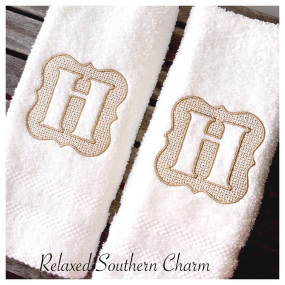 Embossed Monogrammed Hand Towels // Wedding Gift // Hostess