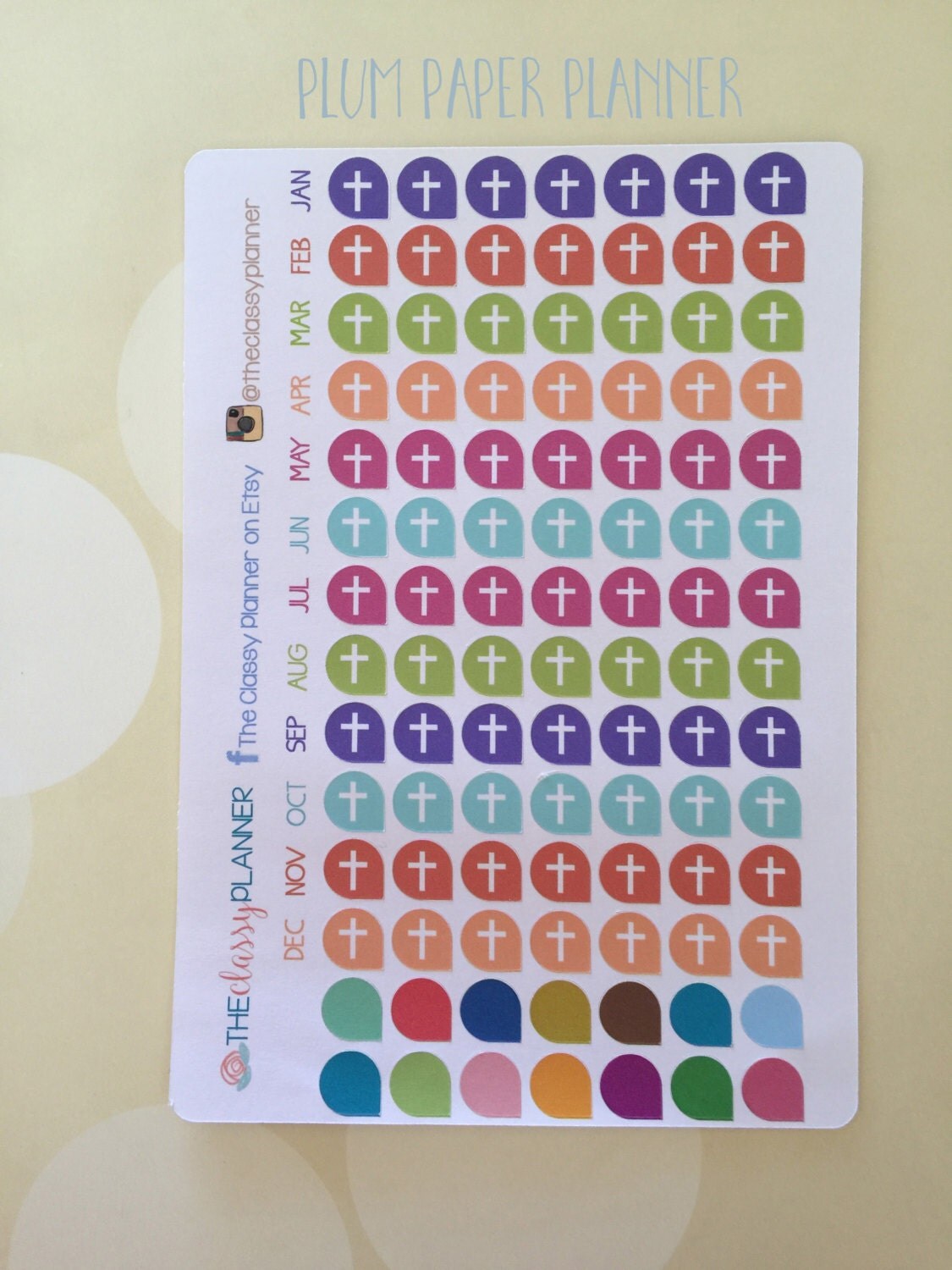 Church stickers for your Planner Cross teardrop from TheClassyPlanner