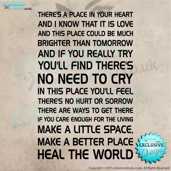 jackson lyrics michael song Michael  Song Wall Vinyl  Jackson World Lyrics Wall The Heal Decal Art