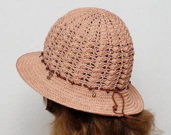 Sun Hat with charms Crochet hat Summer Hat Womens Beach Hat Womens Hats Crochet Sun Brim Hat Beach Hat wide brim hat Boho hat Boho style