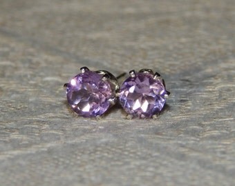 Amethyst 5mm Studs, Amethyst Stud Earrings, Amethyst Earrings, Amethyst Posts, Amethyst Post Earrings, February Birthstone, Natural Amethyst