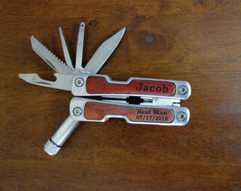 Personalized Multi-Tool, 8 Functions with LED Light, Free Engraving, Groomsmen Gift, Gift for Him, Gift for Dad