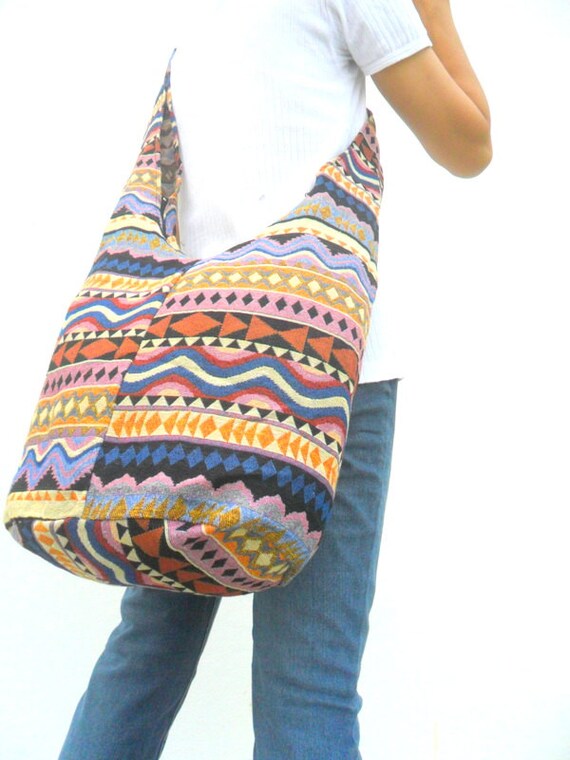 Shoulder Bag Sling Thai Hippie Hobo Multicolor Bag Hobo
