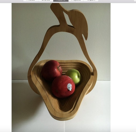 Items similar to Vintage Wooden Basket, Collapsible Wooden Pear Shaped ...