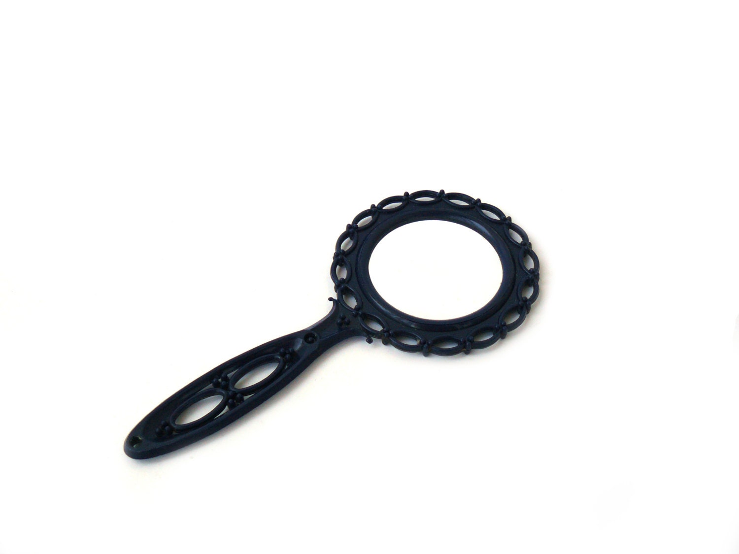 Vintage Plastic Hand Mirror blue Vintage Hand Mirror Make Up