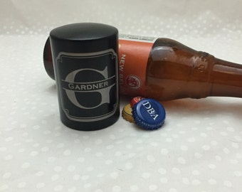 Laser Engraved Automatic Stainless Steel Bottle Opener - 10 Designs - Groomsman Gift - Wedding Favor - Gift For Dad - Gift For Grad