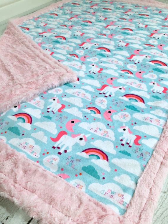 Unicorn Baby Blanket Designer Unicorn Minky by TheDesignerMinkyCo