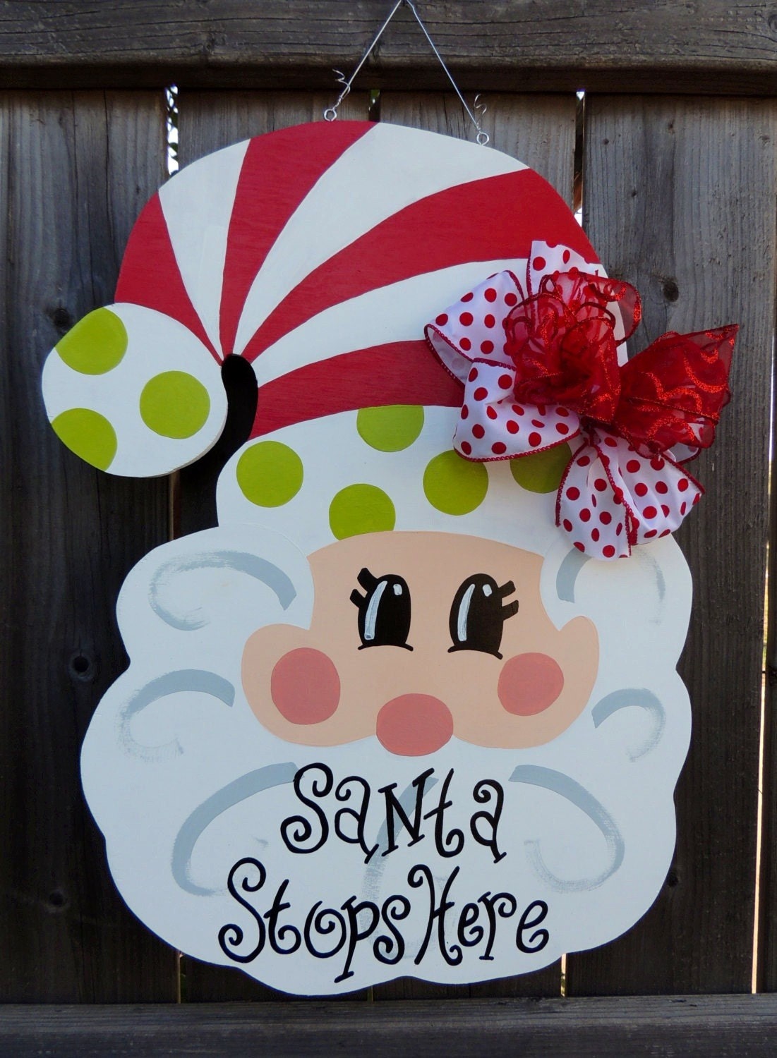 Christmas Wooden Santa Door Hanger