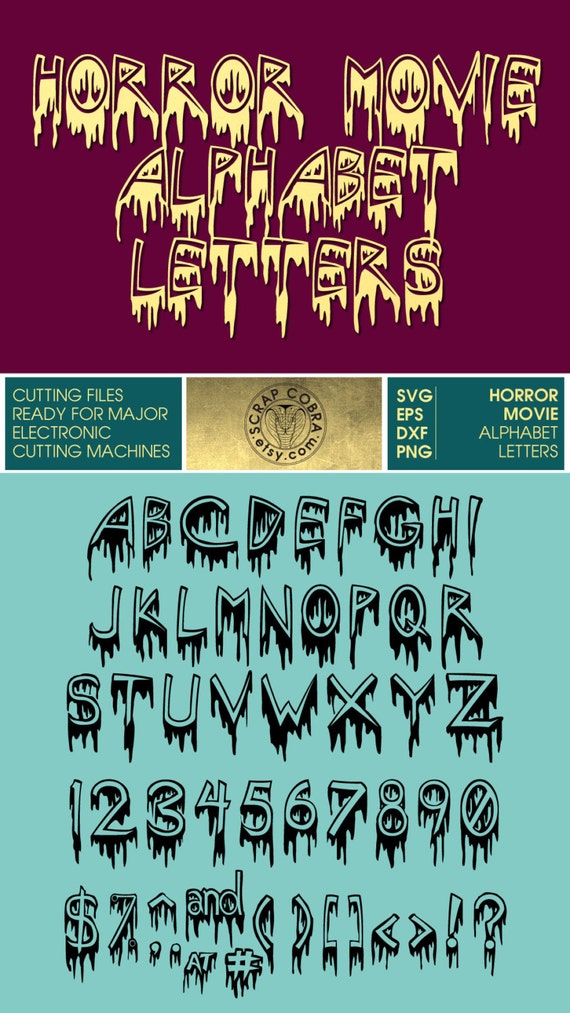 Download Halloween Horror Movie Alphabet Letters SVG eps dxf by ...