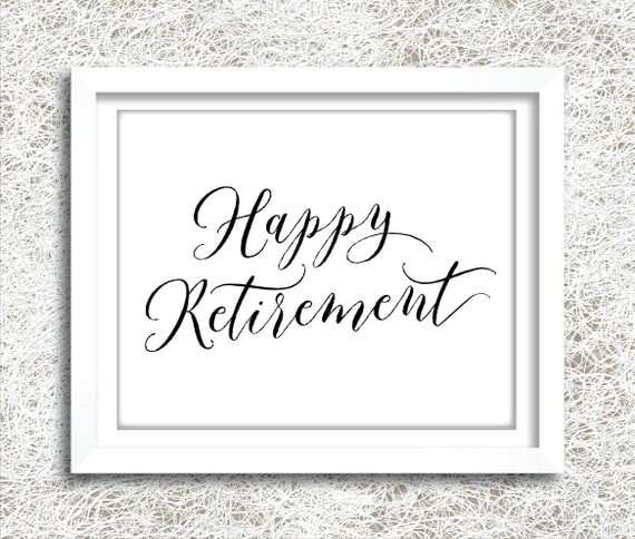 printable happy retirement sign instant download