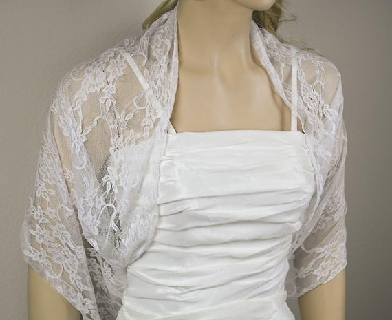 Wedding Lace Cover Up Bridal Shawl with Four Wearing by Kimsically