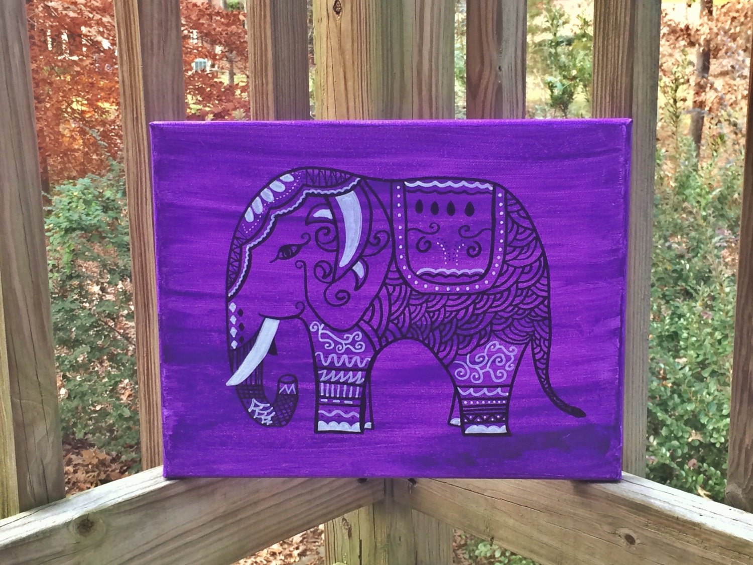 Bohemian Elephant Canvas Art by xoxoKaitlynMarie on Etsy