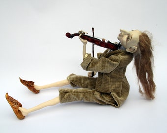 OOAK Art Doll ,, Violinist ,, Art Doll Sculpture, Custom Doll, Fairy Tale Art Doll, Polymer Clay Doll, Collectable Doll