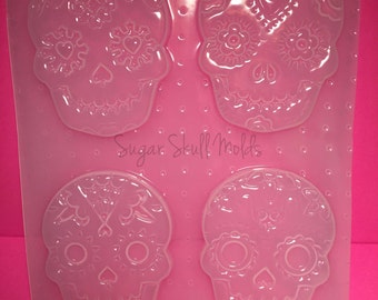 Large Sugar Skull Plastic Mold For Resin You Choose From 4 Styles