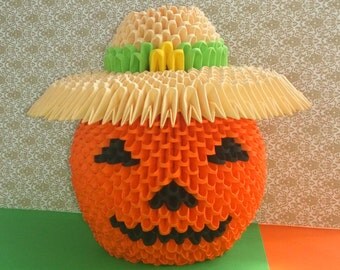 3d origami halloween pumpkin paper pumpkin halloween ornaments paper art home decor autumn decoration halloween decorations