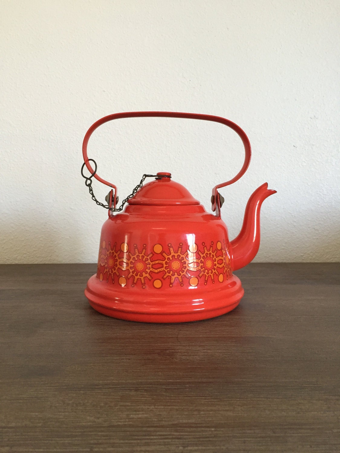 Enamel Teapot Burnt Orange Enamel Teapot Orange Enamel