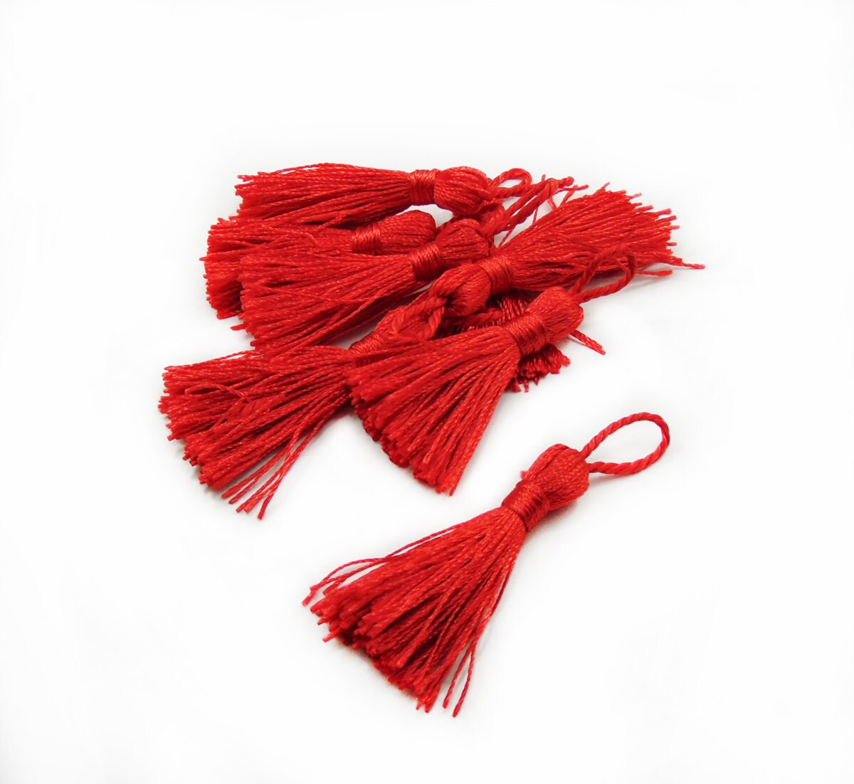 Red Tassels Charms Silk Tassel Charm Red Tassels by