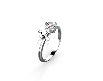 14k cat wedding ring