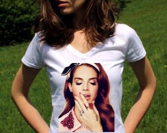 Lana Del Rey Shirt Lana Del Rey Shirts Lana Del Rey TShirt Born to Die Lana Del Rey Top V Neck Womens Clothing