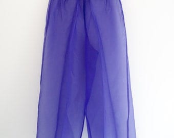 Purple Pants Sheer Palazzo High Waisted 1980s