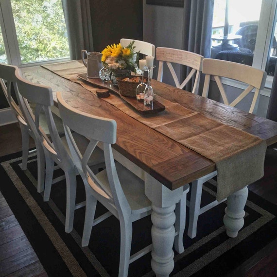 Items similar to Custom White Oak Farmhouse Table on Etsy