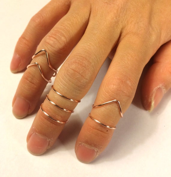 7 Midi Rings 14K Gold /Rose GoldFilled /Sterling Silver Set