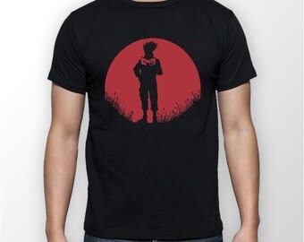 Kakashi Crimson Moon Naruto Anime Otaku Black Tee Tshirt T-Shirt UNISEX