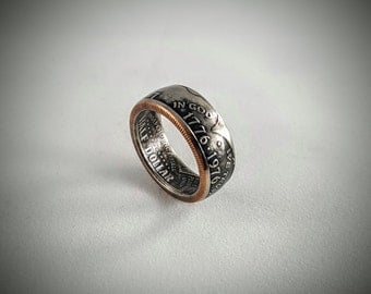 Bicentennial "1776-1976" Half Dollar Coin Ring