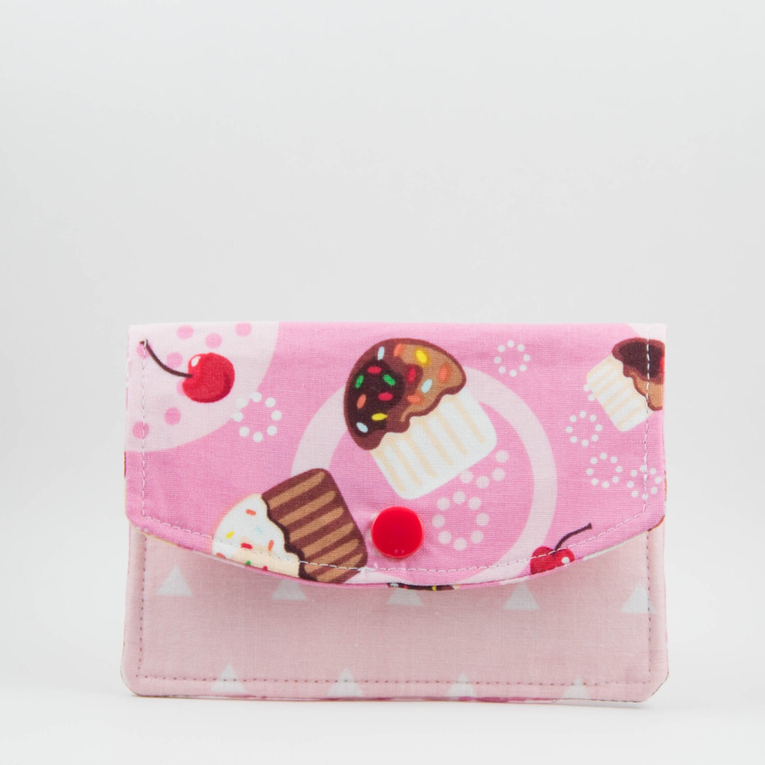 Pink Girls Wallet / Small Wallet with Cupcakes by SNSewingBoutique