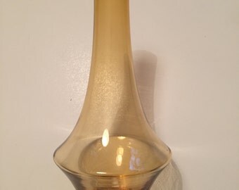 1960s 1970s Scandinavian yellow glass vase Riihimaki Riihimaen designed by Erkkitapio Siiroinen