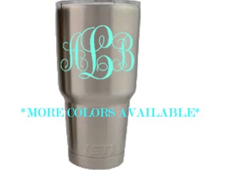 Yeti Monogram Decal / RTIC Monogram Decal / Custom Yeti Decal / Custom RTIC Decal / Decal Only