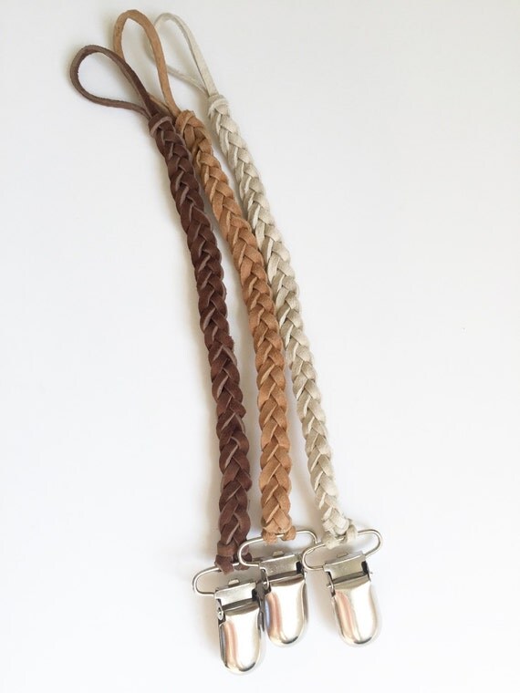 Genuine Leather Pacifier Clip Pacifier clip Leather Pacifier