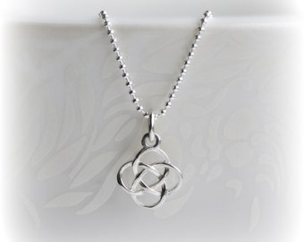 Silver Celtic Knot Necklace, Celtic Charm Necklace, Irish Sterling Silver Necklace, Solid Silver Handmade Jewelry, Gift for her, Blissaria