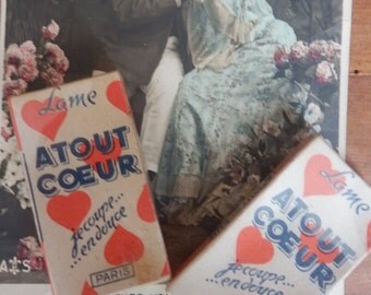 Shaving blades Atout Coeur vintage Paris French - two boxes of five blades