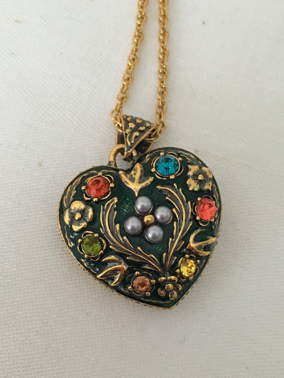 Floral Heart Pendant Necklace Joan Rivers Classics
