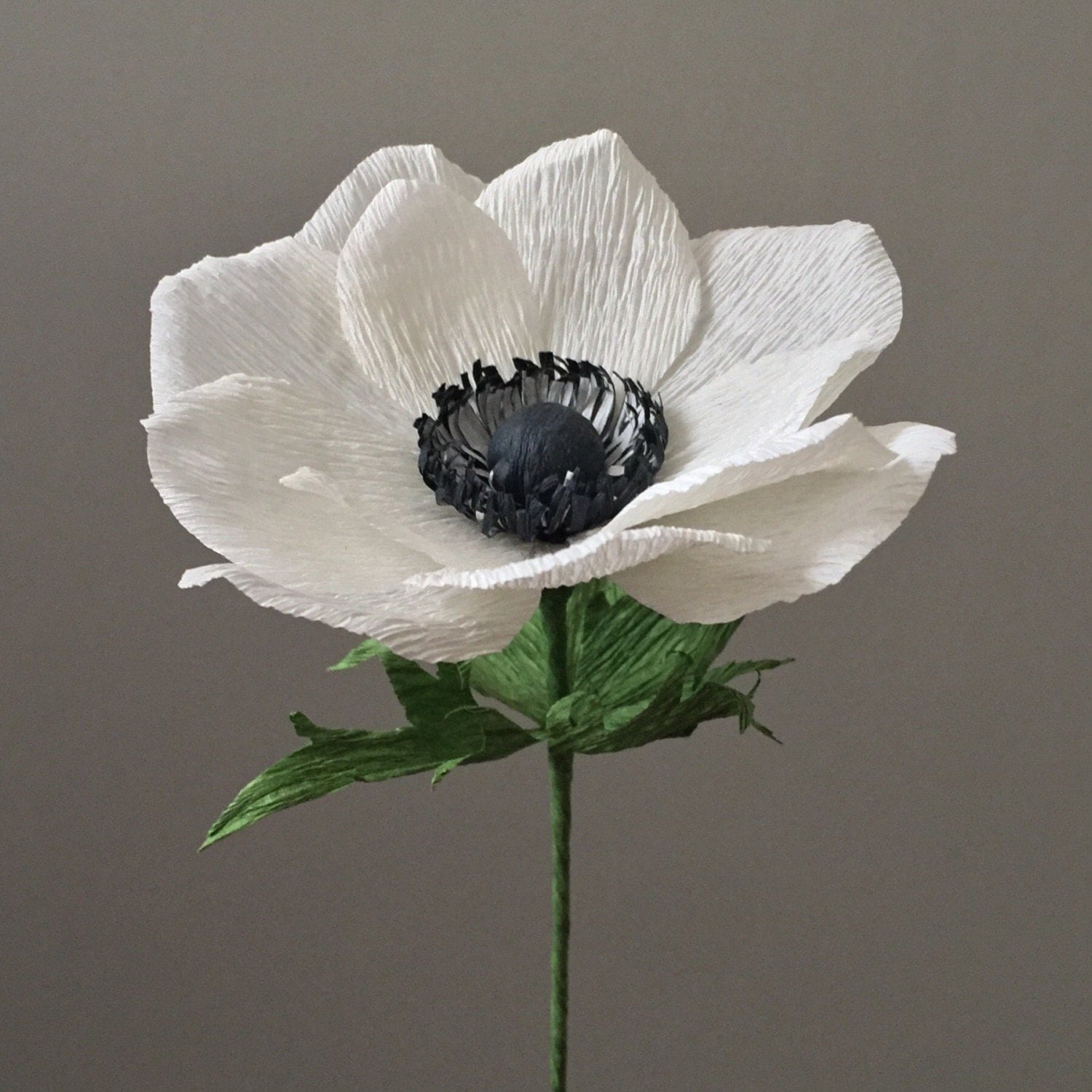 Crepe Paper Anemone Single Stem Wedding Flowers by NectarHollow