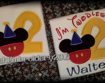 Personalized Mickey Mouse Shirt - Mickey Birthday Shirt - Mickey Mouse Birthday - Minnie Mouse Birthday - I'm Twodles - 2nd Birthday