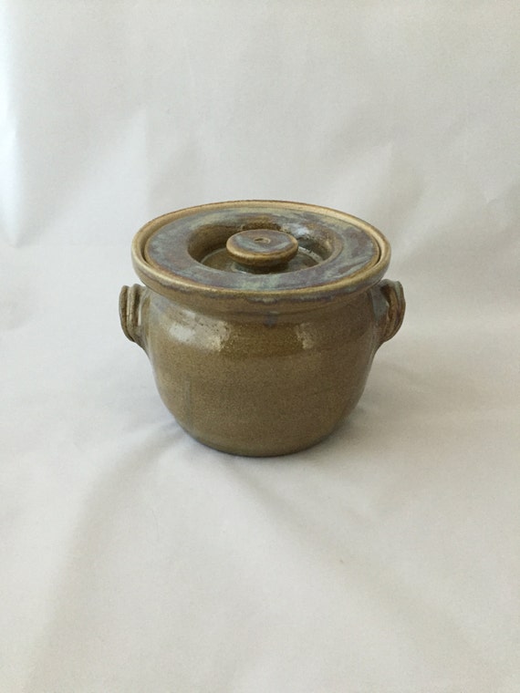 1 Quart Crock with Lid Stoneware Storage Jar with Lid