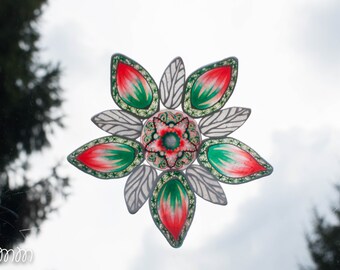 Polymer Clay Christmas Decoration, Translucent Polymer Clay Flower Decorations, Christmas Kitchen Decorations Bedroom Decor Livingroom Decor