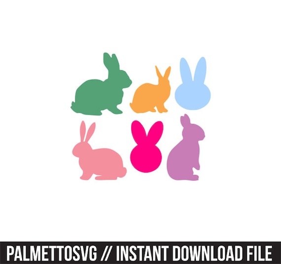 Download bunnies easter set svg dxf file instant download silhouette